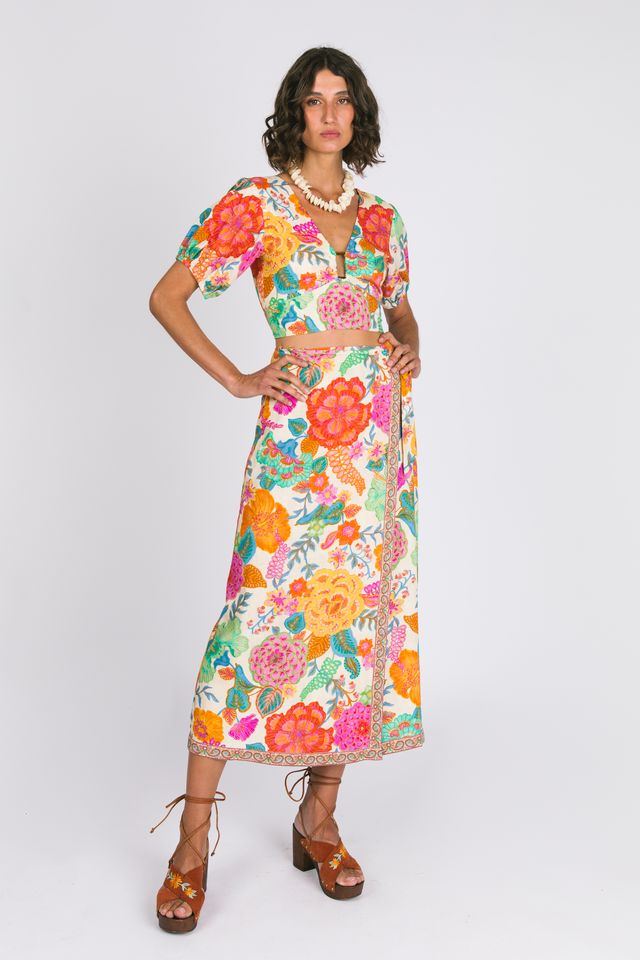 Nine Lives Bazaar - Barefoot Midi Skirt - White Sands