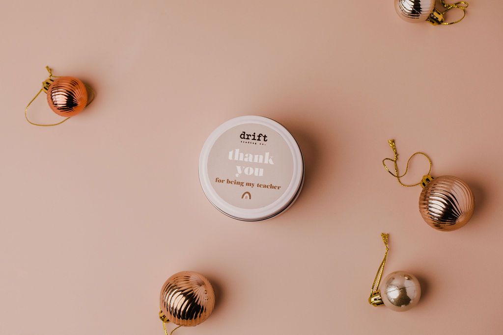 Drift - White Tin Candle - Quote Candles - Teacher & Christmas