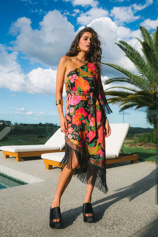 Nine Lives Bazaar - Lady Luck Midi Dress - Paprika