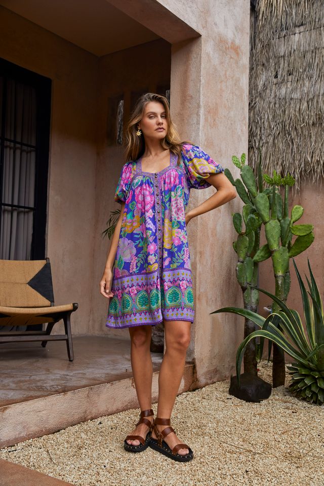 Nine Lives Bazaar - Savannah Mini Dress - Hibiscus