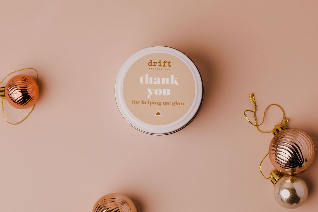 Drift - White Tin Candle - Quote Candles - Teacher & Christmas