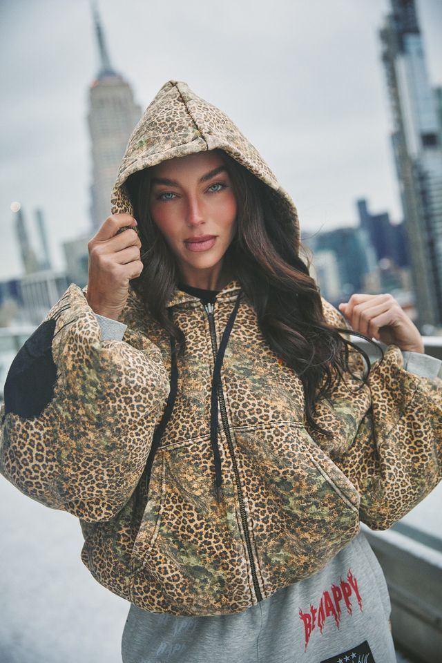 Sabbi - The Be Happy Padded Bomber - Leopard