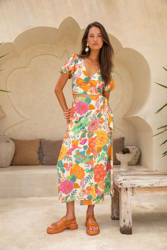 Nine Lives Bazaar - Barefoot Midi Skirt - White Sands