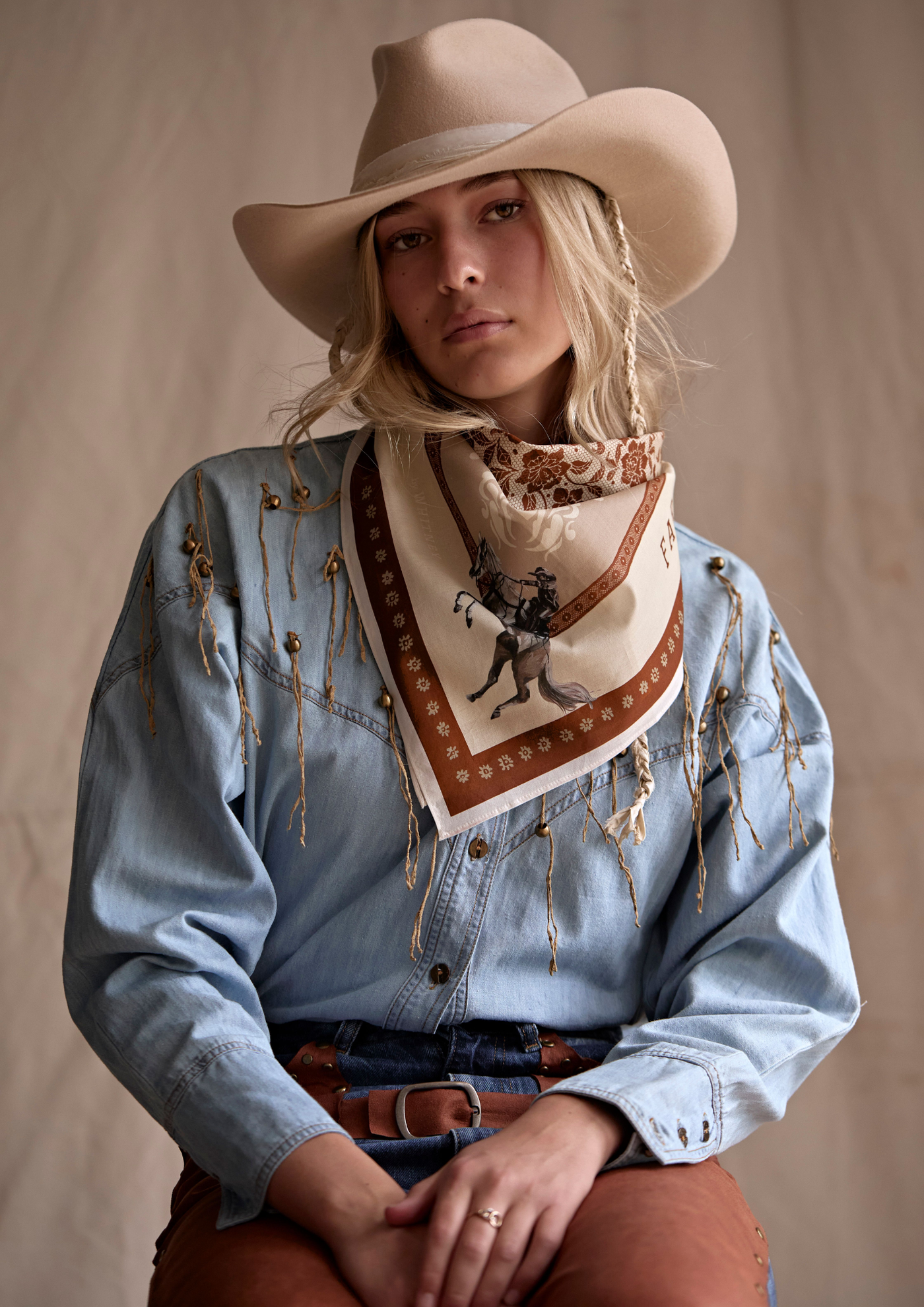 FAR MER By Whitney - Paisley Palomino - Silk Scarf