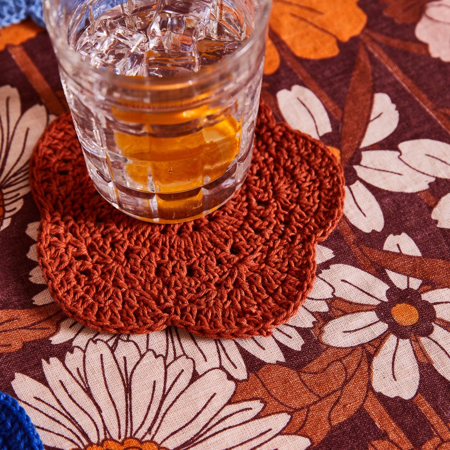 Sage X Clare - Chumo Crochet Coaster Set - Lapis
