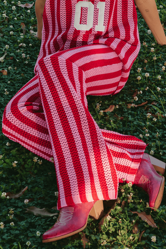 Sabbi - The Knit Stripe Beach Pants - Red Stripe