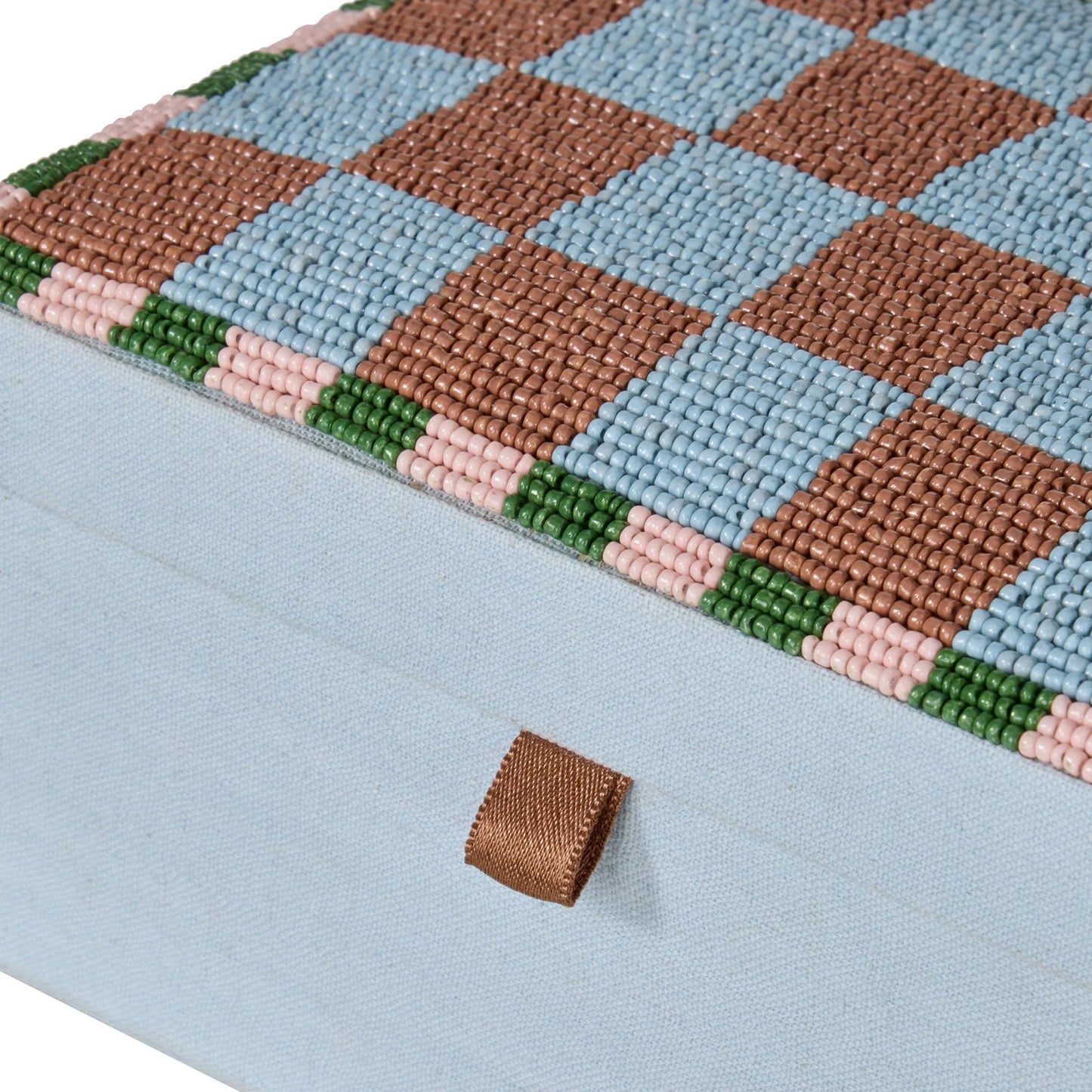 Emporium - Ruby Beaded Check Jewellery Box