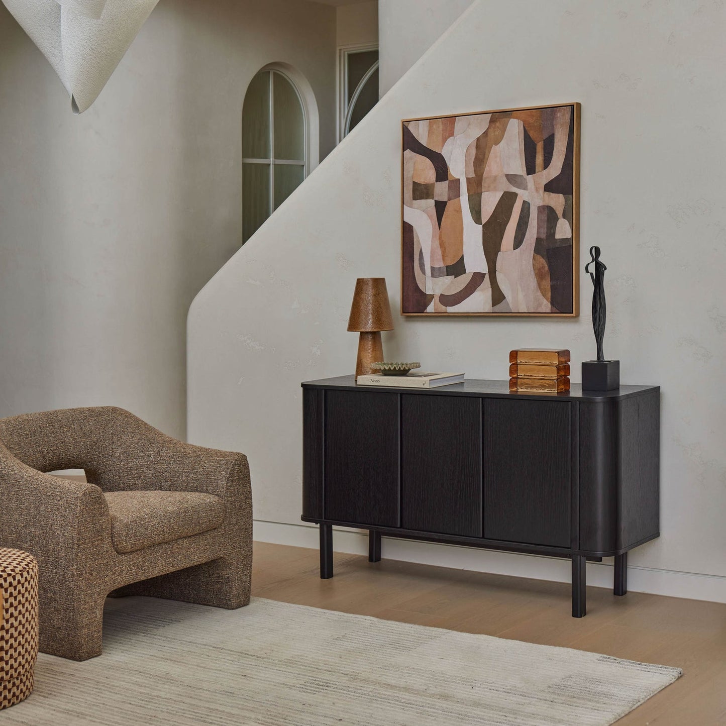 Amalfi - Bernard Glass Brick Sculpture - Orange