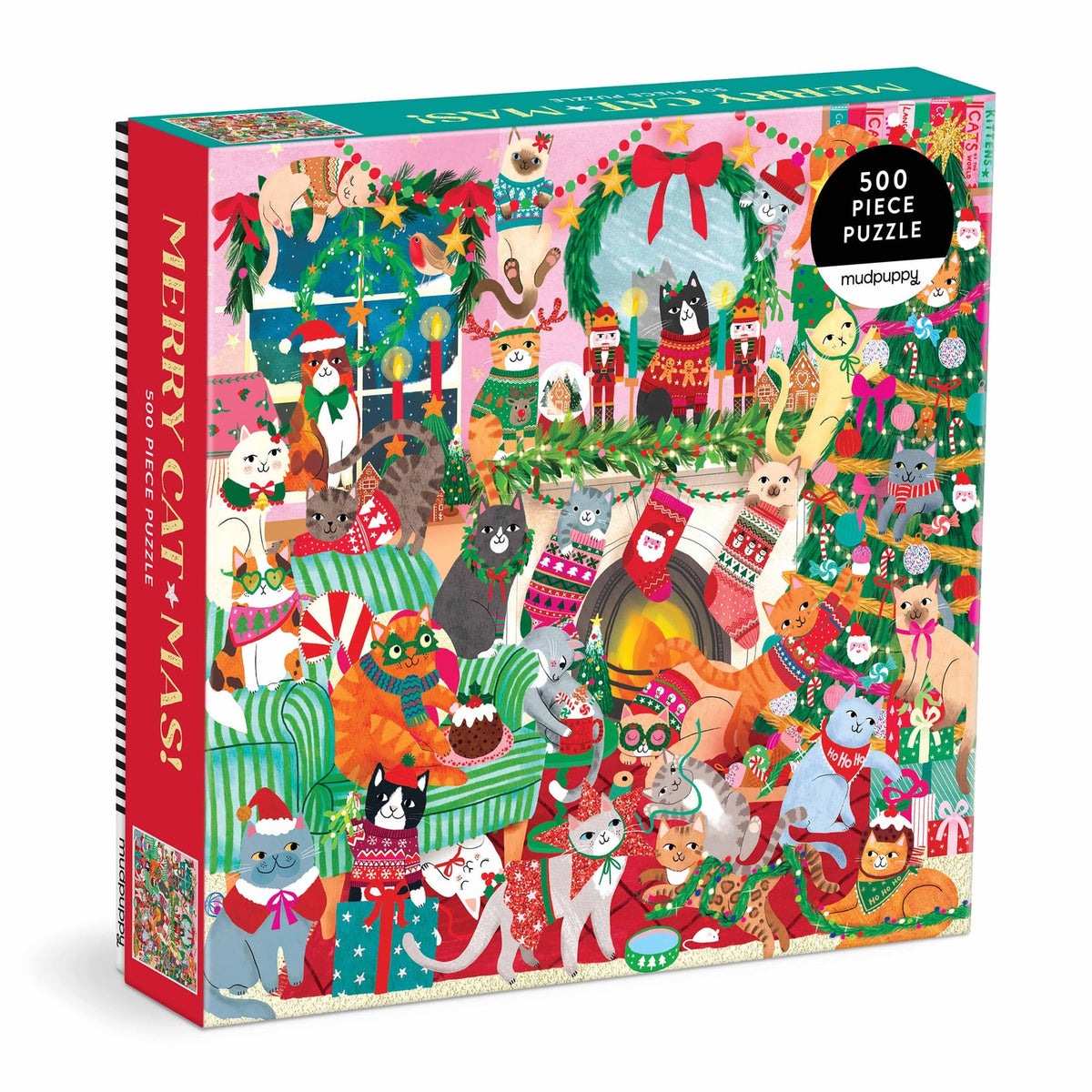 Mudpuppy - Merry Catmas! Puzzle - 500pcs