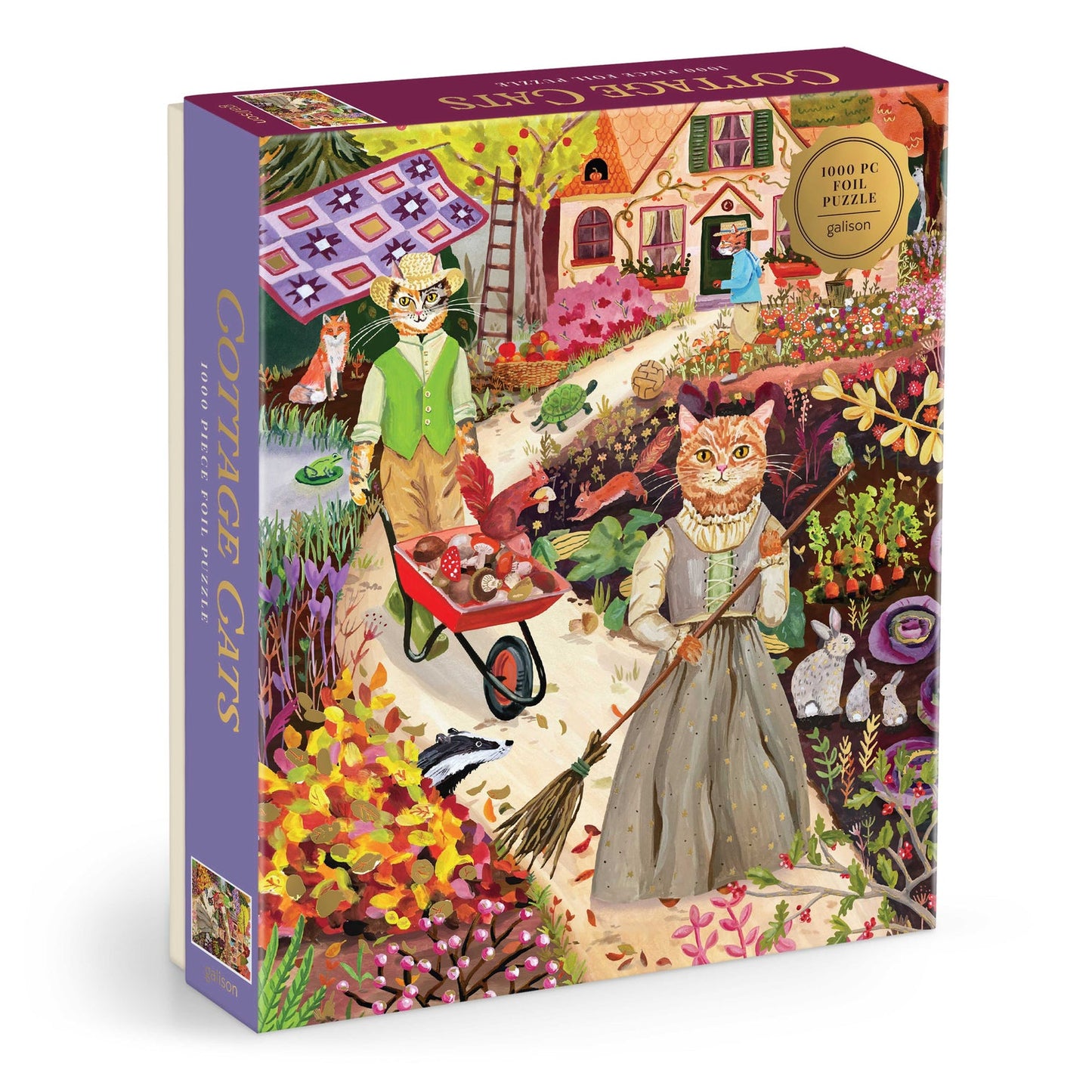 Galison - Cottage Cats Foil Puzzle - 1000pc