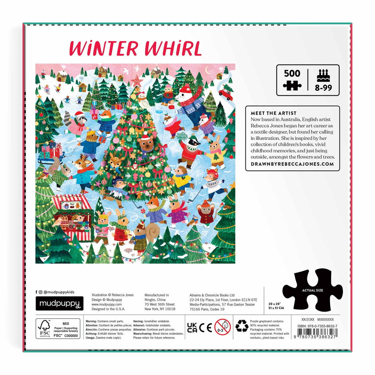 Mudpuppy - Winter Whirl Puzzle - 500pc