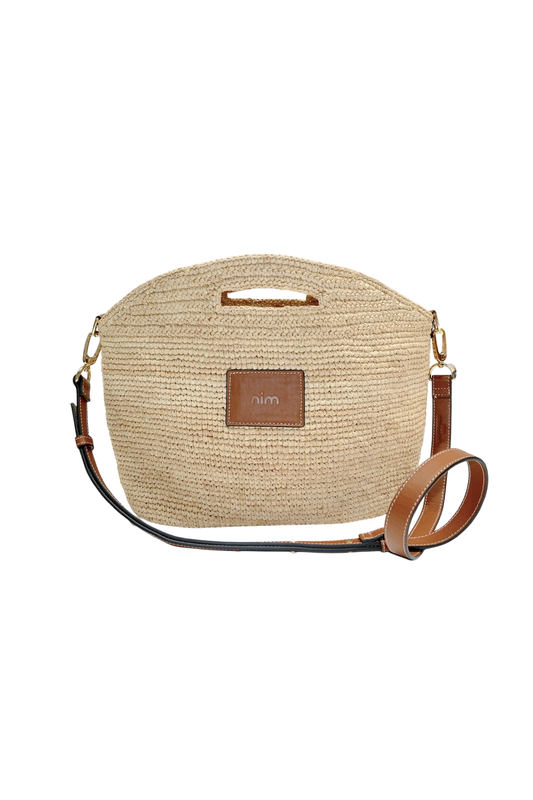 Nim The Label - Leather Trim Raffia BB - Natural