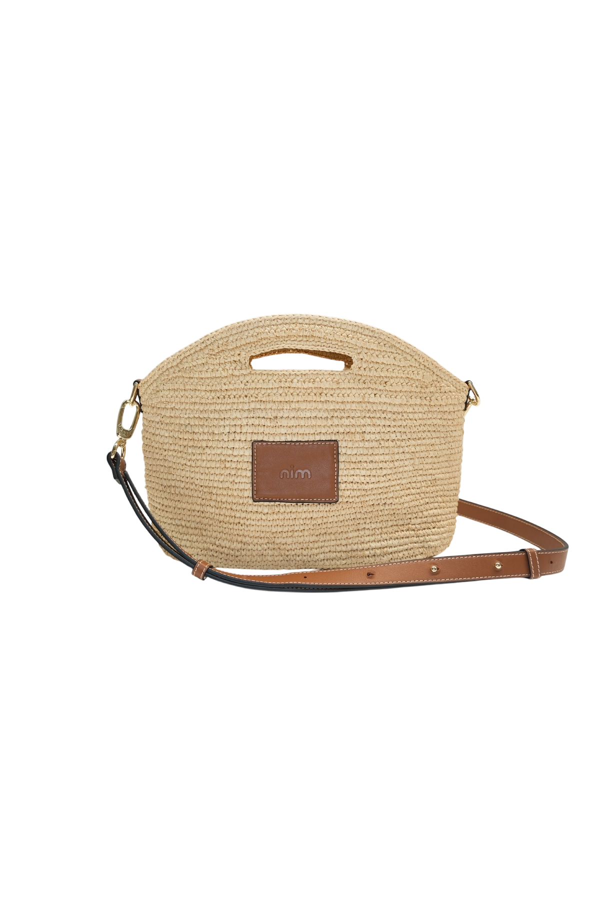Nim The Label - Leather Trimmed Raffia Mini - Natural