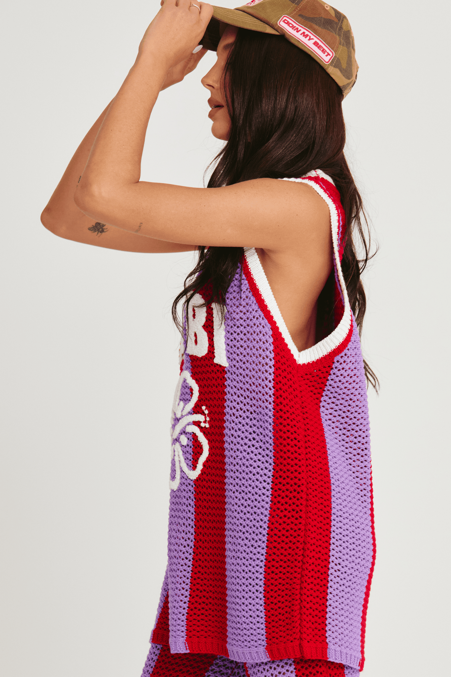Sabbi - The Knit B'Ball Singlet - Red & Purple