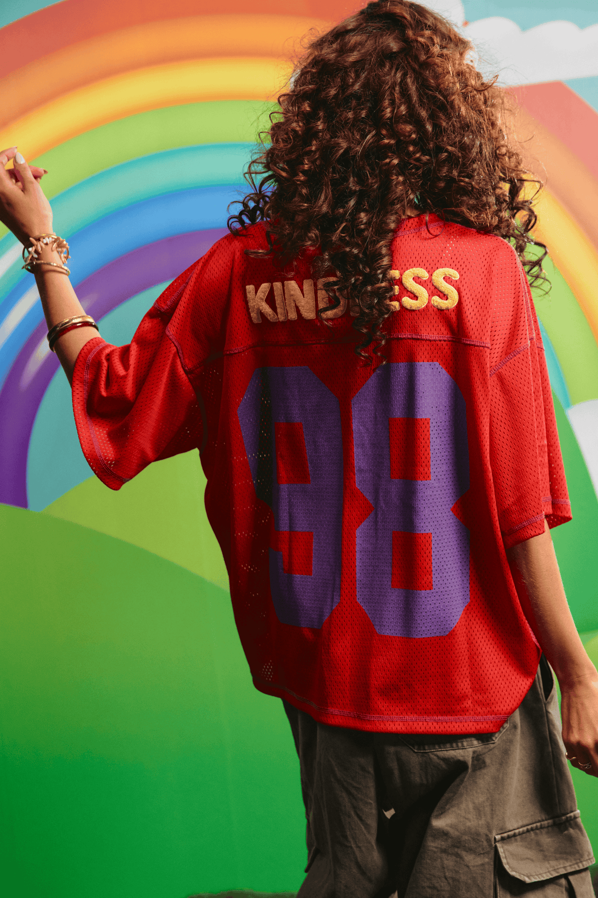 Sabbi - THE SHINE BRIGHT MESH TEE - RED