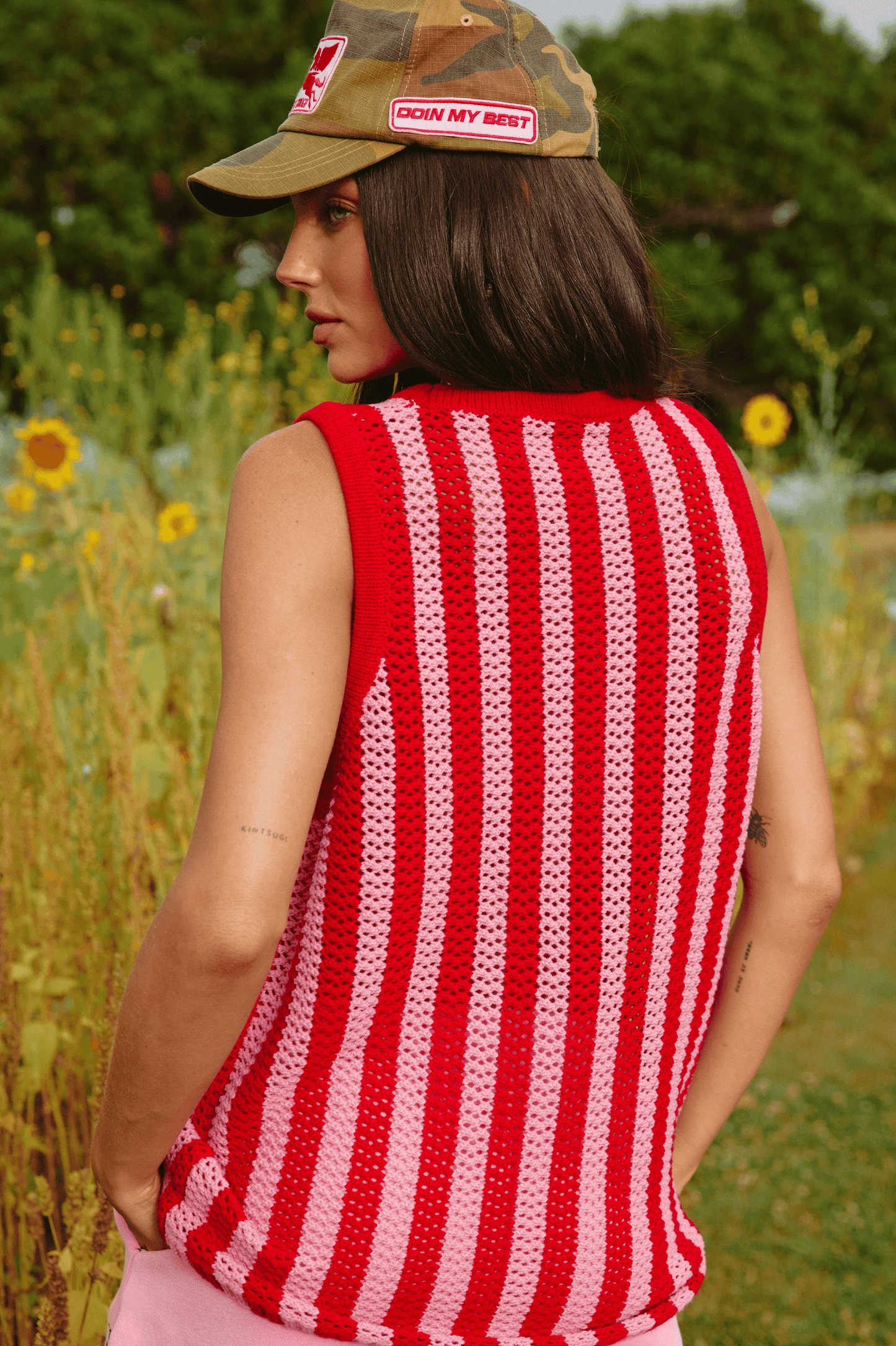 Sabbi - The Knit B'Ball Singlet - Red & Pink