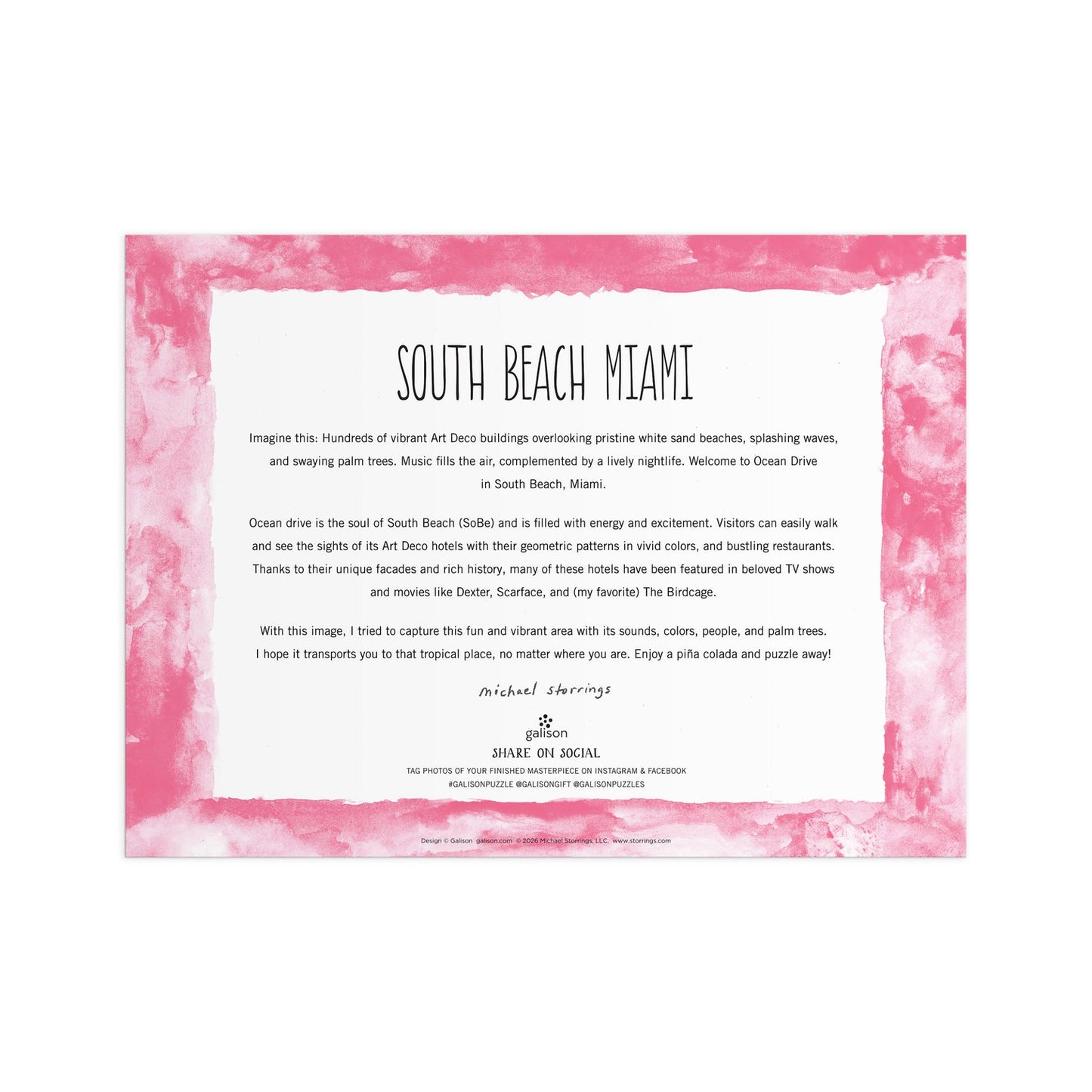 Michael Storrings - South Beach Miami - 1000pc Puzzle