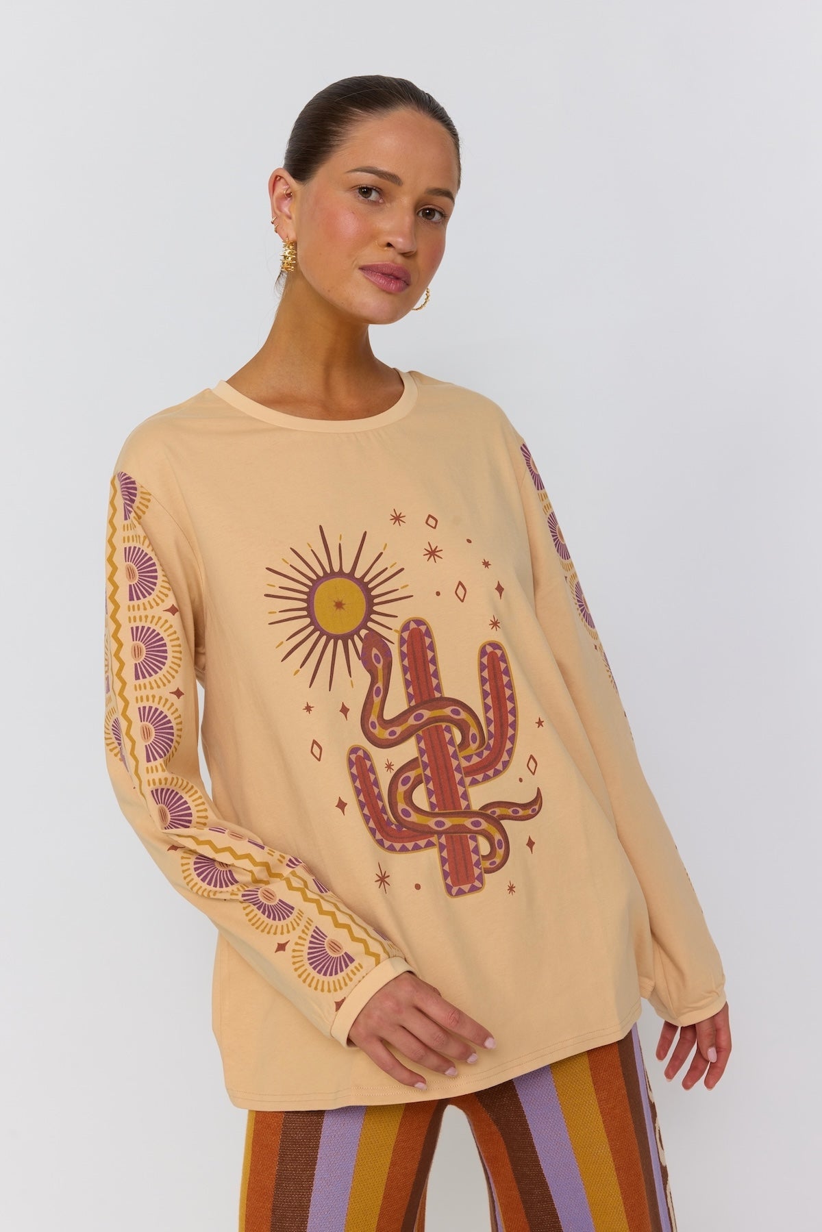 Nine Lives Bazaar - Soul Woman Long Sleeve Tee - Sand