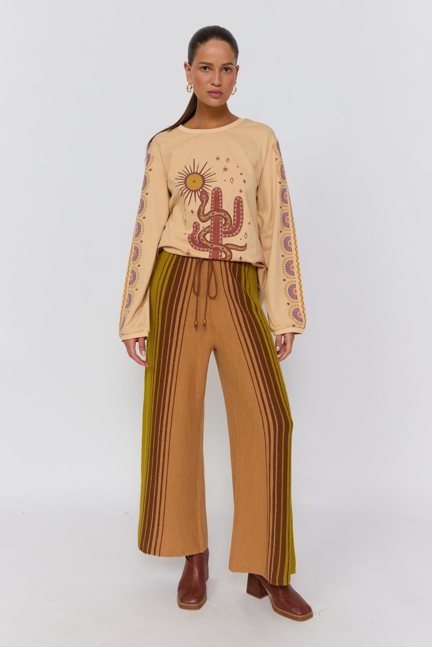Nine Lives Bazaar - Soul Woman Long Sleeve Tee - Sand