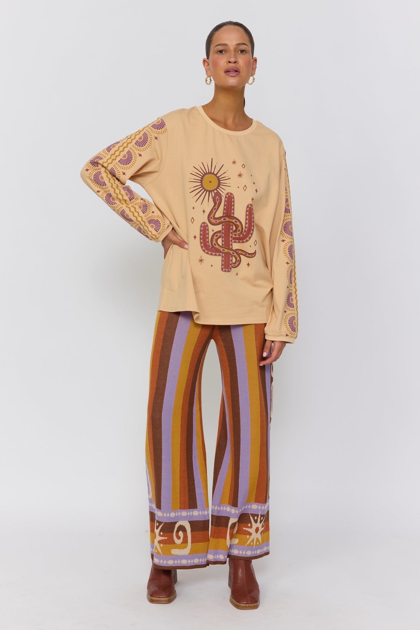 Nine Lives Bazaar - Soul Woman Long Sleeve Tee - Sand