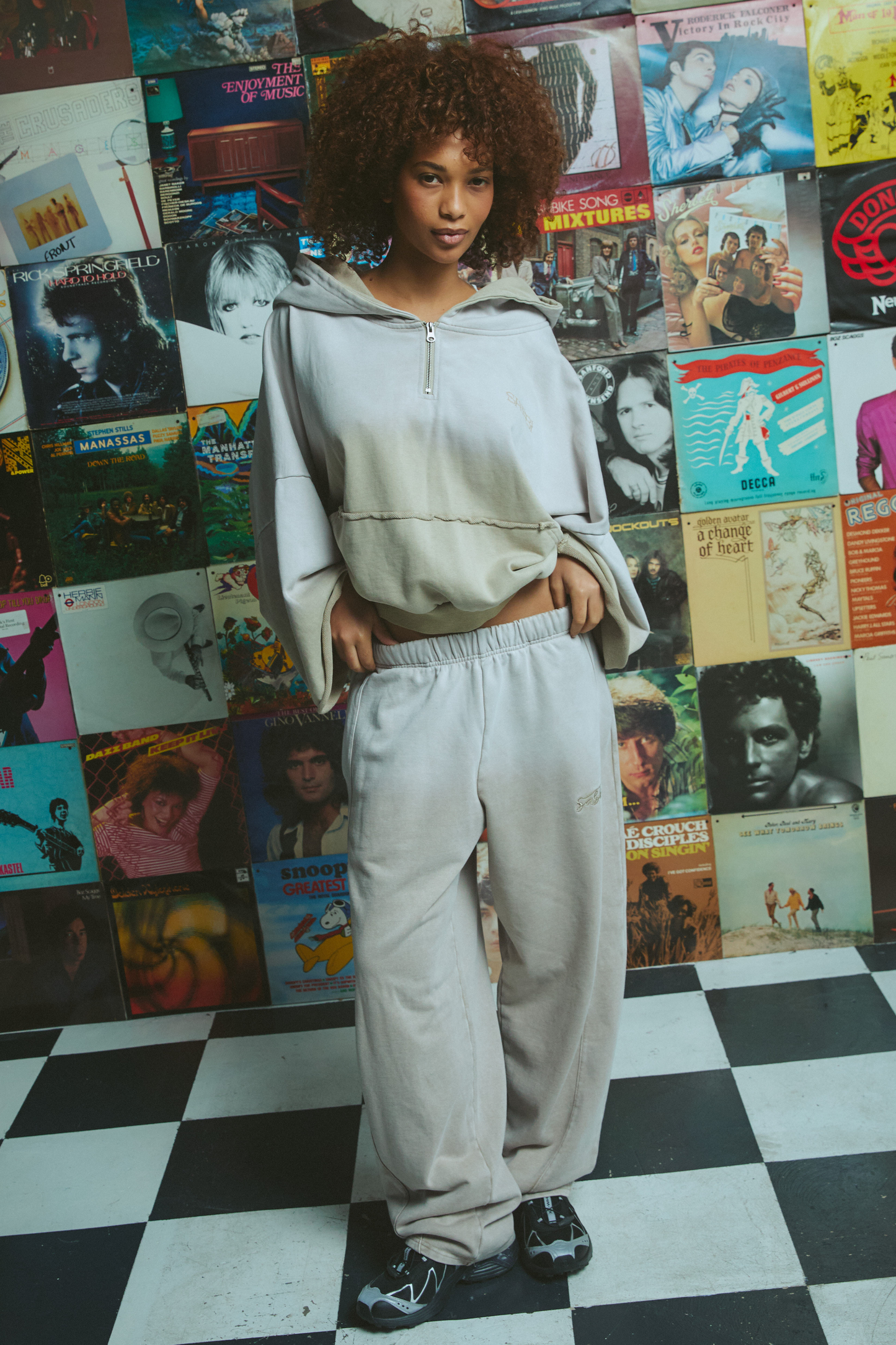 Sabbi - The Half Zip Hoodie - Stone