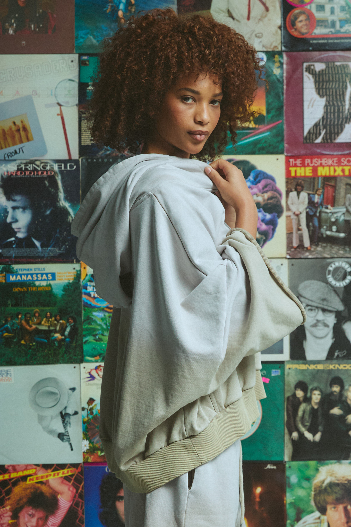 Sabbi - The Half Zip Hoodie - Stone