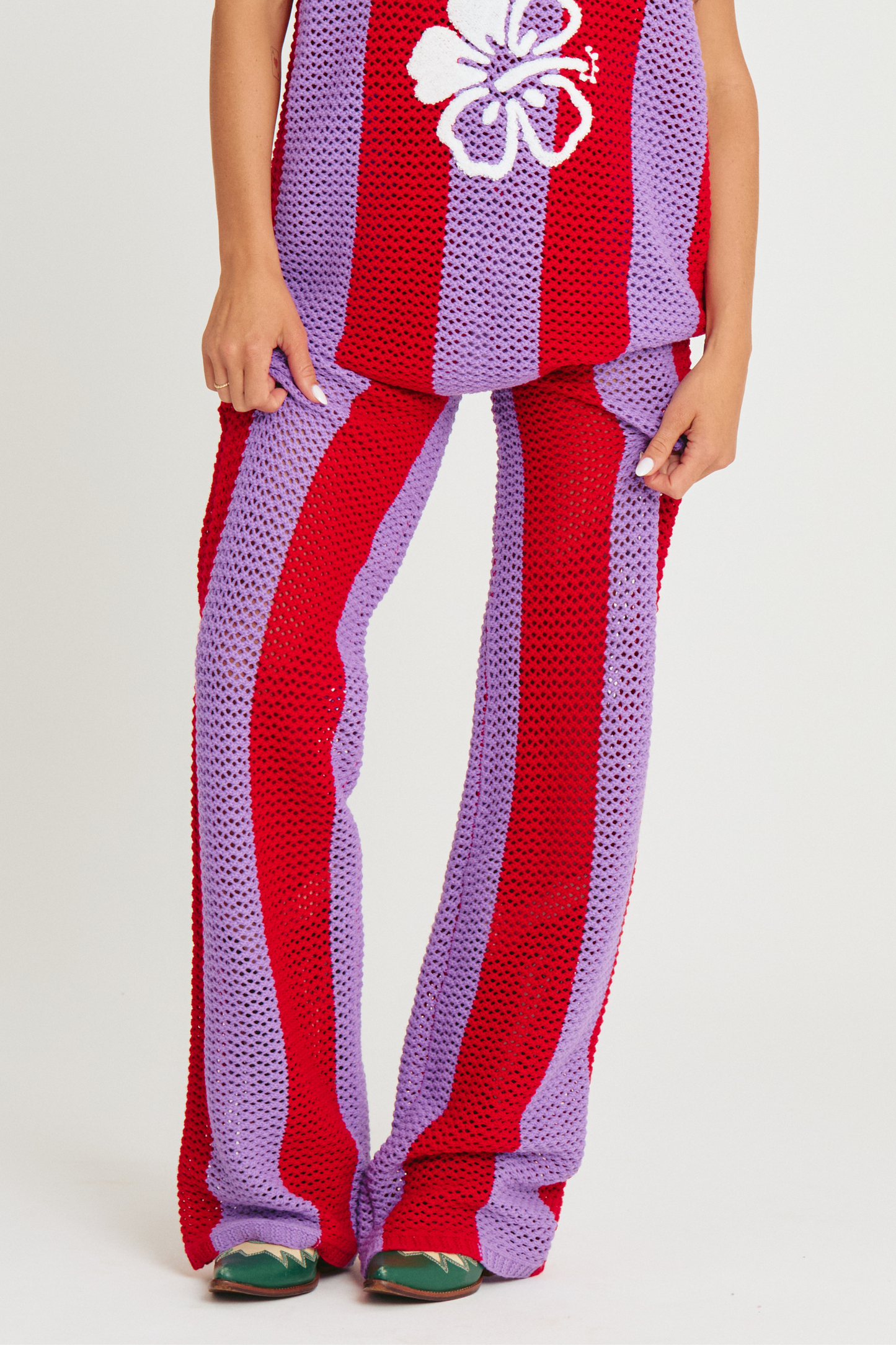 Sabbi - The Knit Stripe Beach Pant - Purple Stripe