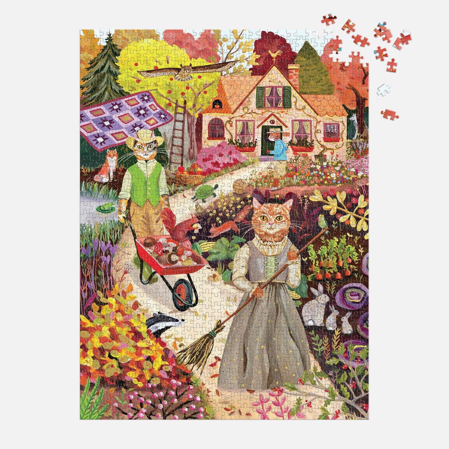 Galison - Cottage Cats Foil Puzzle - 1000pc