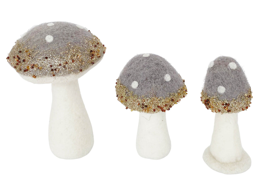 Christmas Toadstool Decoration - Grey