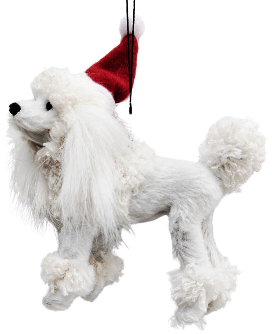 Urban - Poodle with Christmas Hat - Hanging Decoration