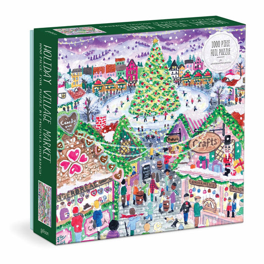 Galison - Storrings - Holiday Village Market Foil Puzzle - 1000pc