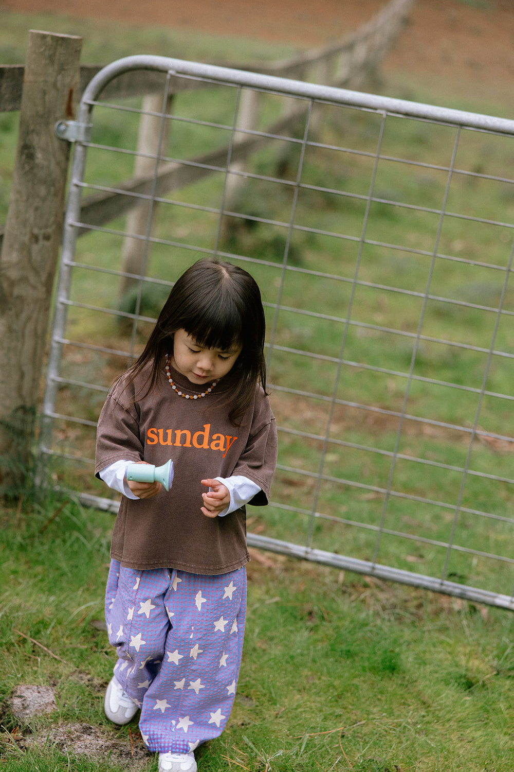 Sunday Siblings - Dusty Star Pants - Purple Gingham