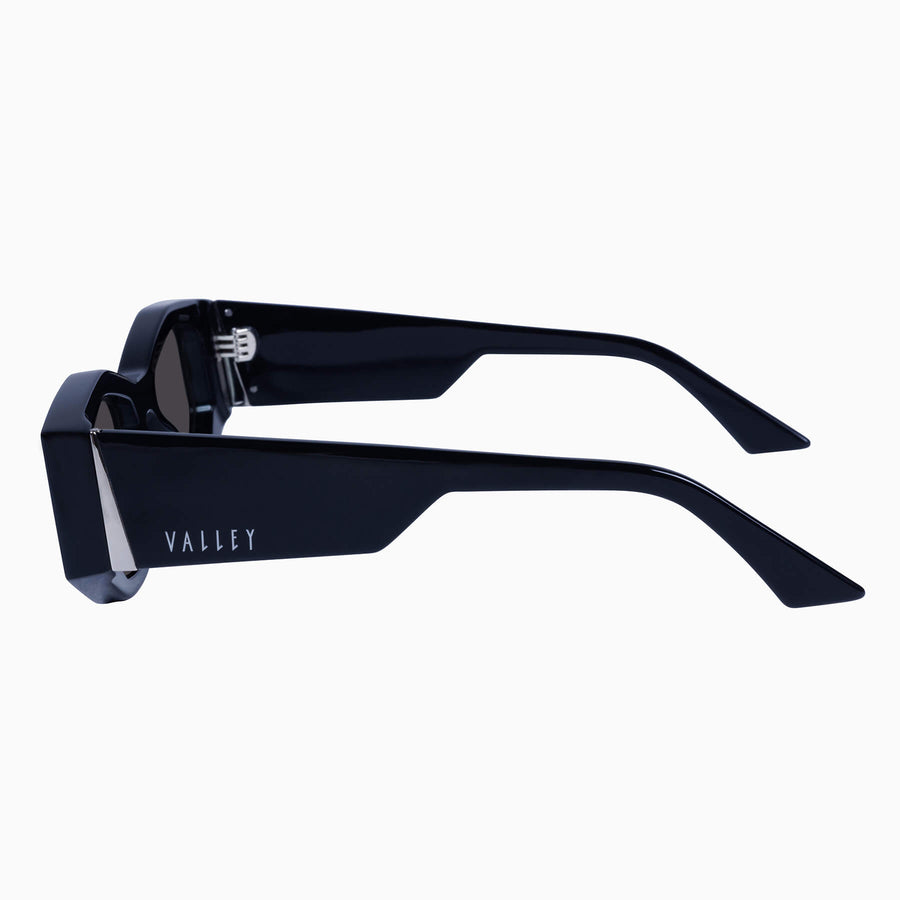 Valley Eyewear - Valiant - Gloss Black w. Silver Metal / Black Lens