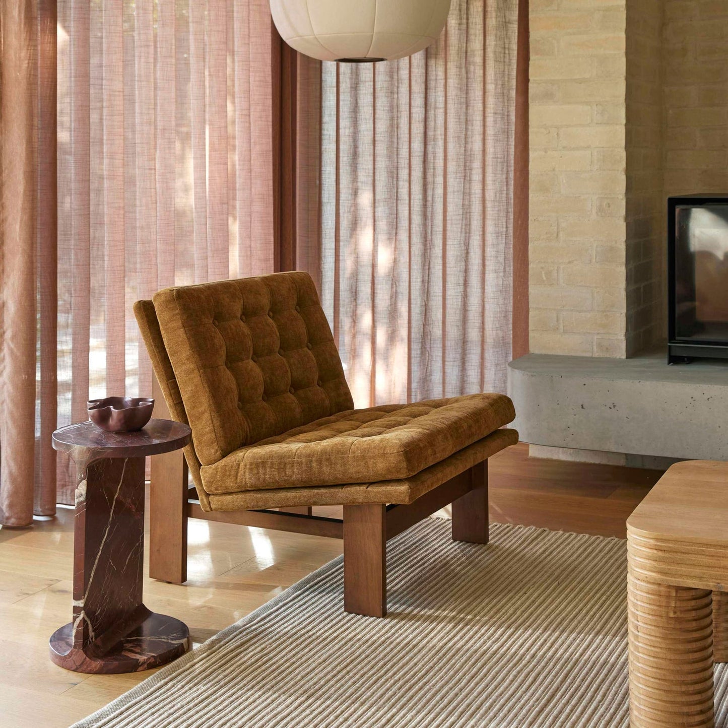 Amalfi - Archer Occasional Chair - Mustard & Walnut