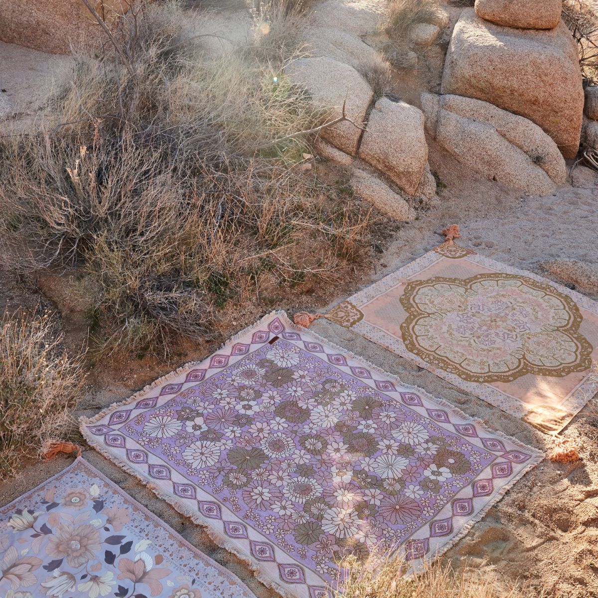 Wandering Folk - Lola Throw Rug - Blush