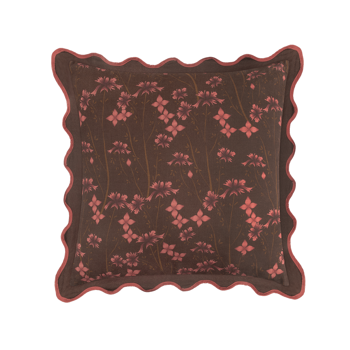 Wandering Folk - Violet Cushion Cover - Merlot
