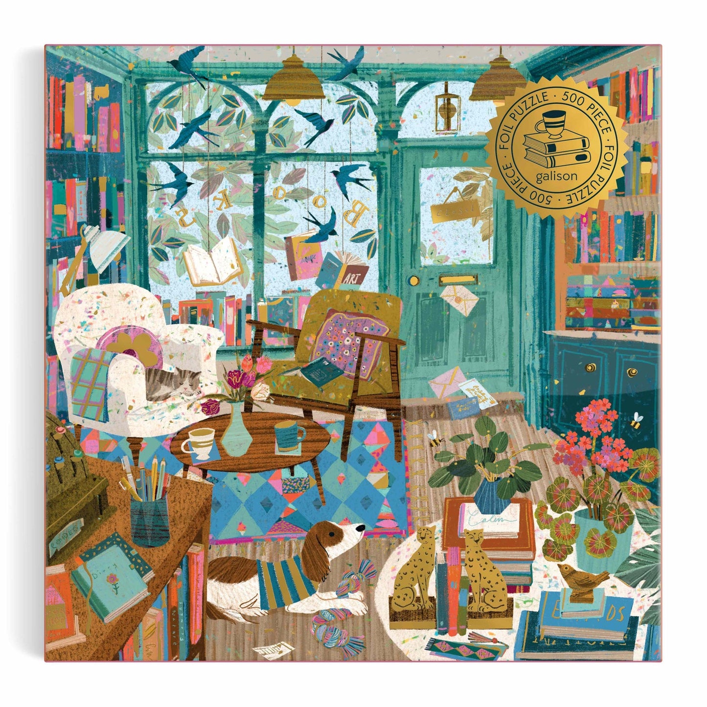 Galison - Bookshop Afternoon Foil Puzzle - 500pc