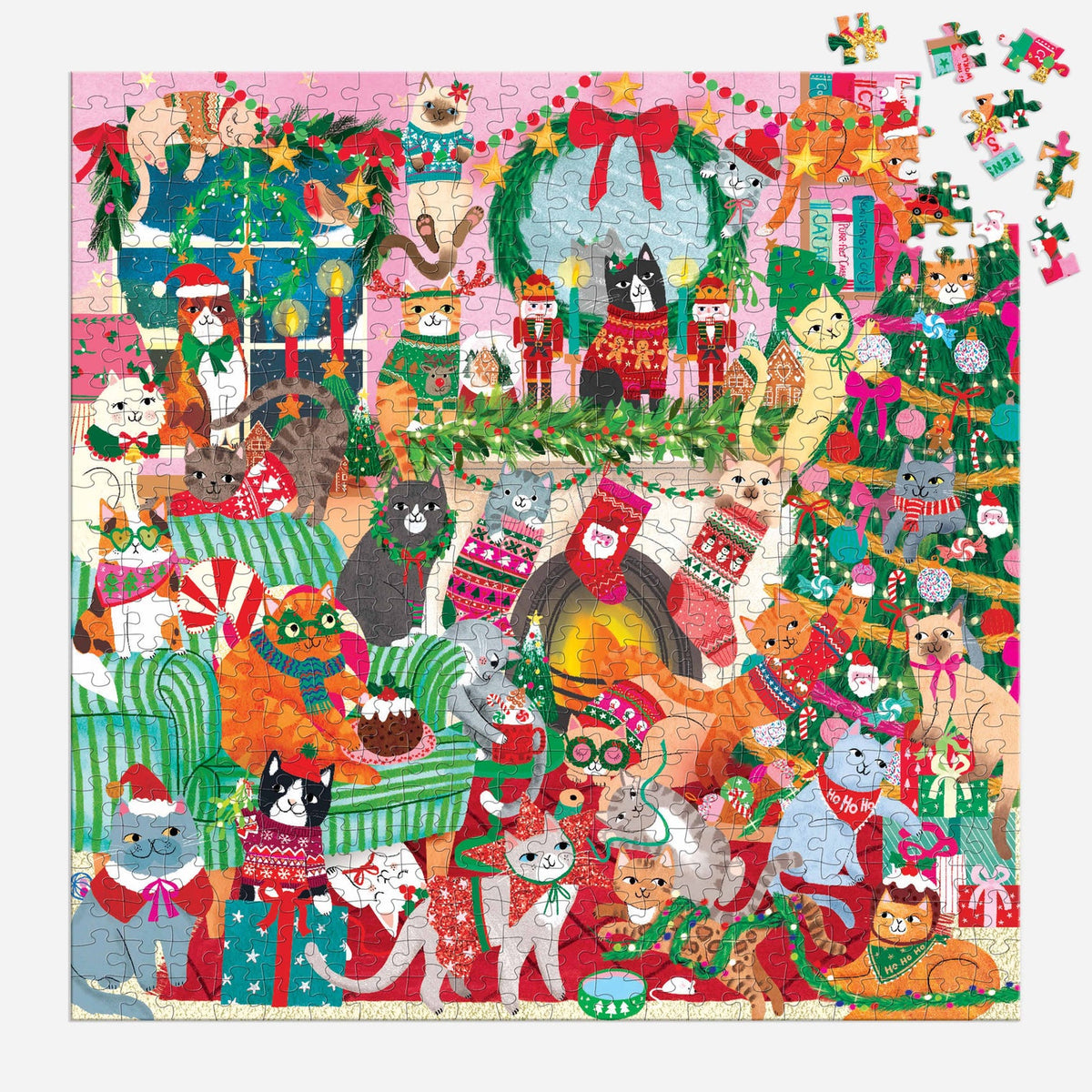 Mudpuppy - Merry Catmas! Puzzle - 500pcs