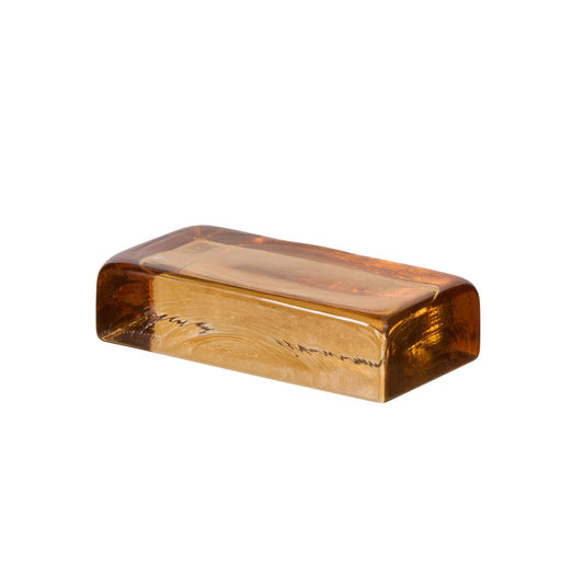 Amalfi - Bernard Glass Brick Sculpture - Orange