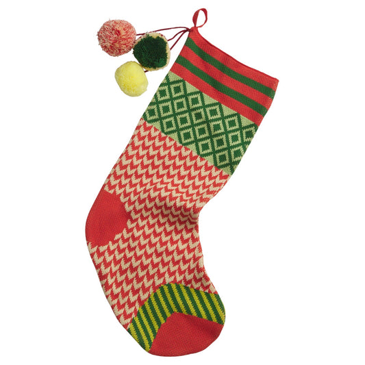 Sage X Clare -  Palmina Knitted Stocking - Crimson