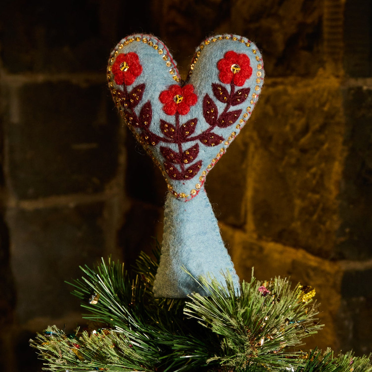 Sage X Clare - Delilah Felt Heart Tree Topper
