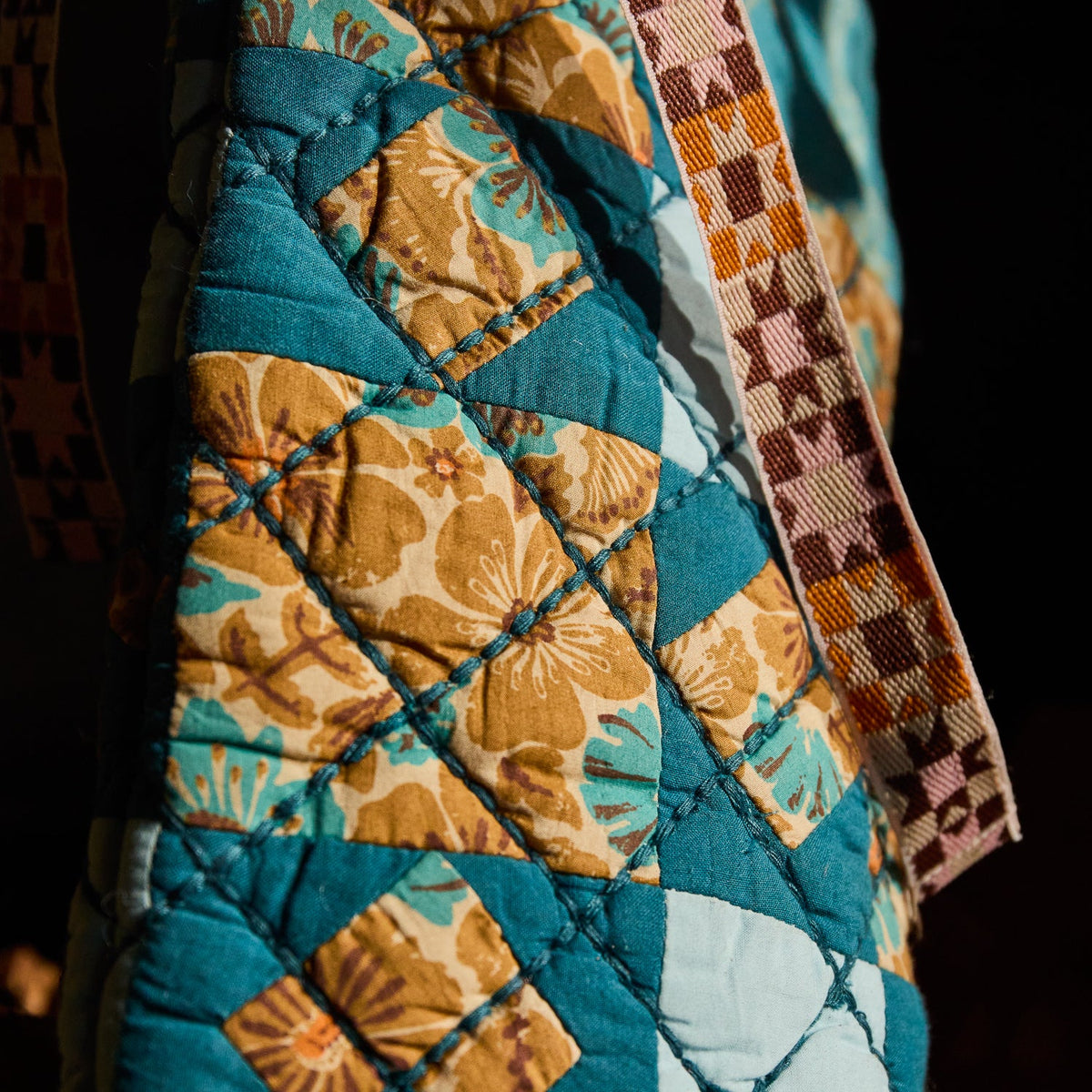 Sage X Clare - Magnolia Patchwork Stocking - Turquoise