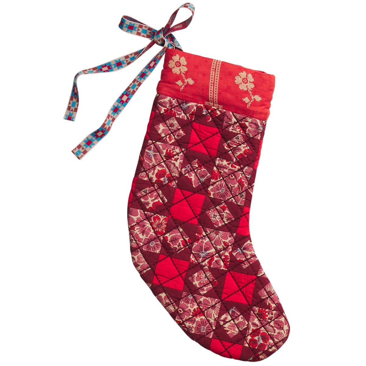 Sage X Clare - Magnolia Patchwork Stocking - Poppy