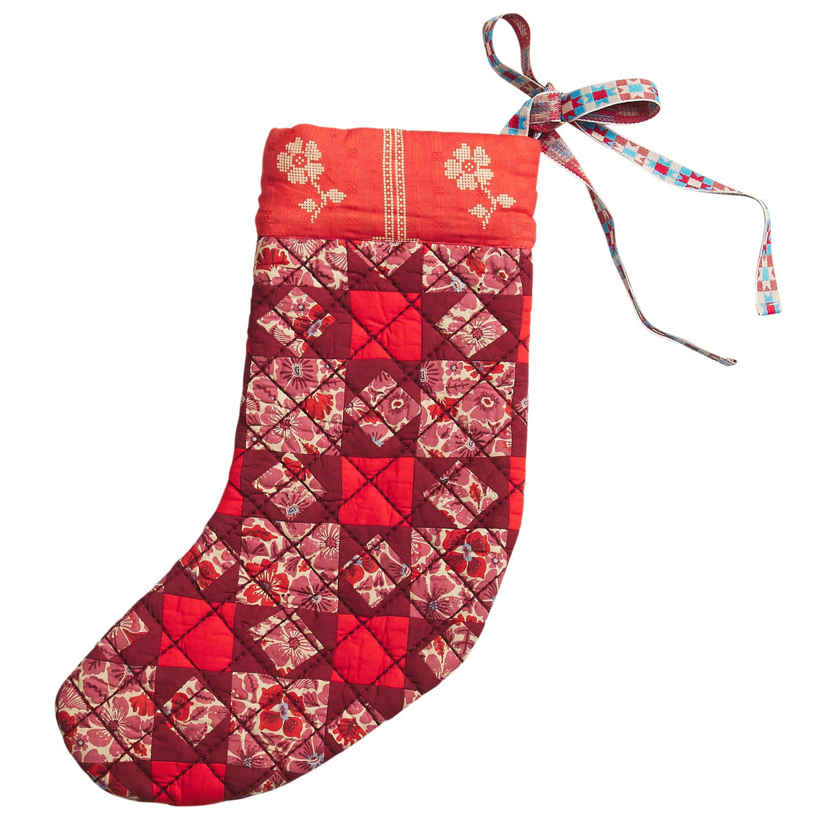 Sage X Clare - Magnolia Patchwork Stocking - Poppy
