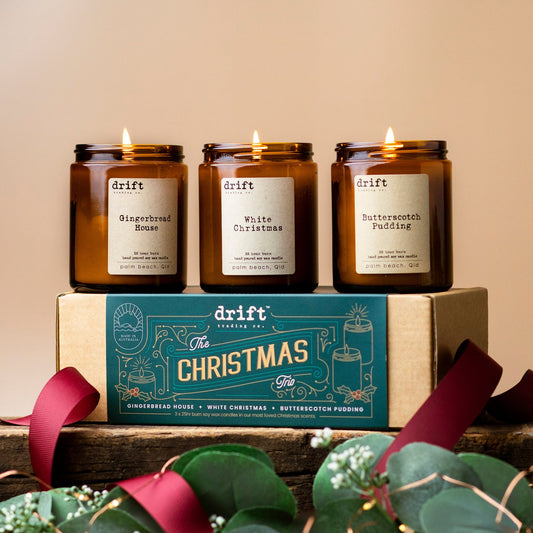 Drift - Amber Candle - Medium - Christmas Trio - Gift Pack