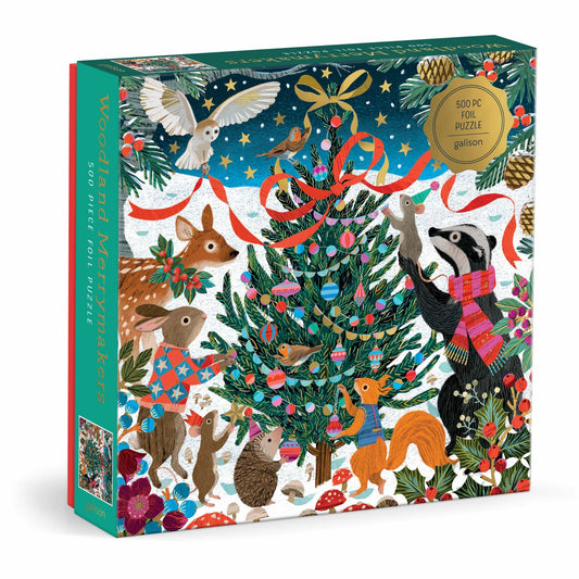 Galison - Woodland Merrymakers Foil Puzzle - 500pc