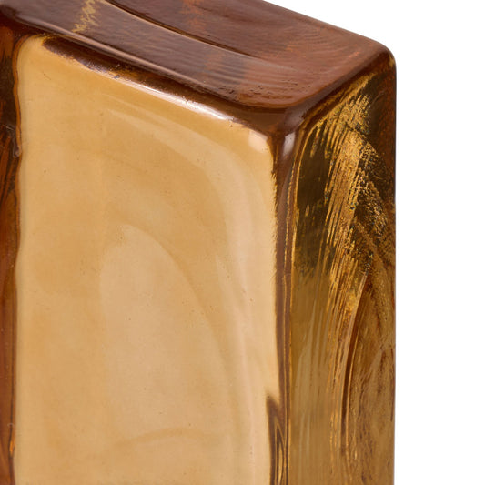 Amalfi - Bernard Glass Brick Sculpture - Orange
