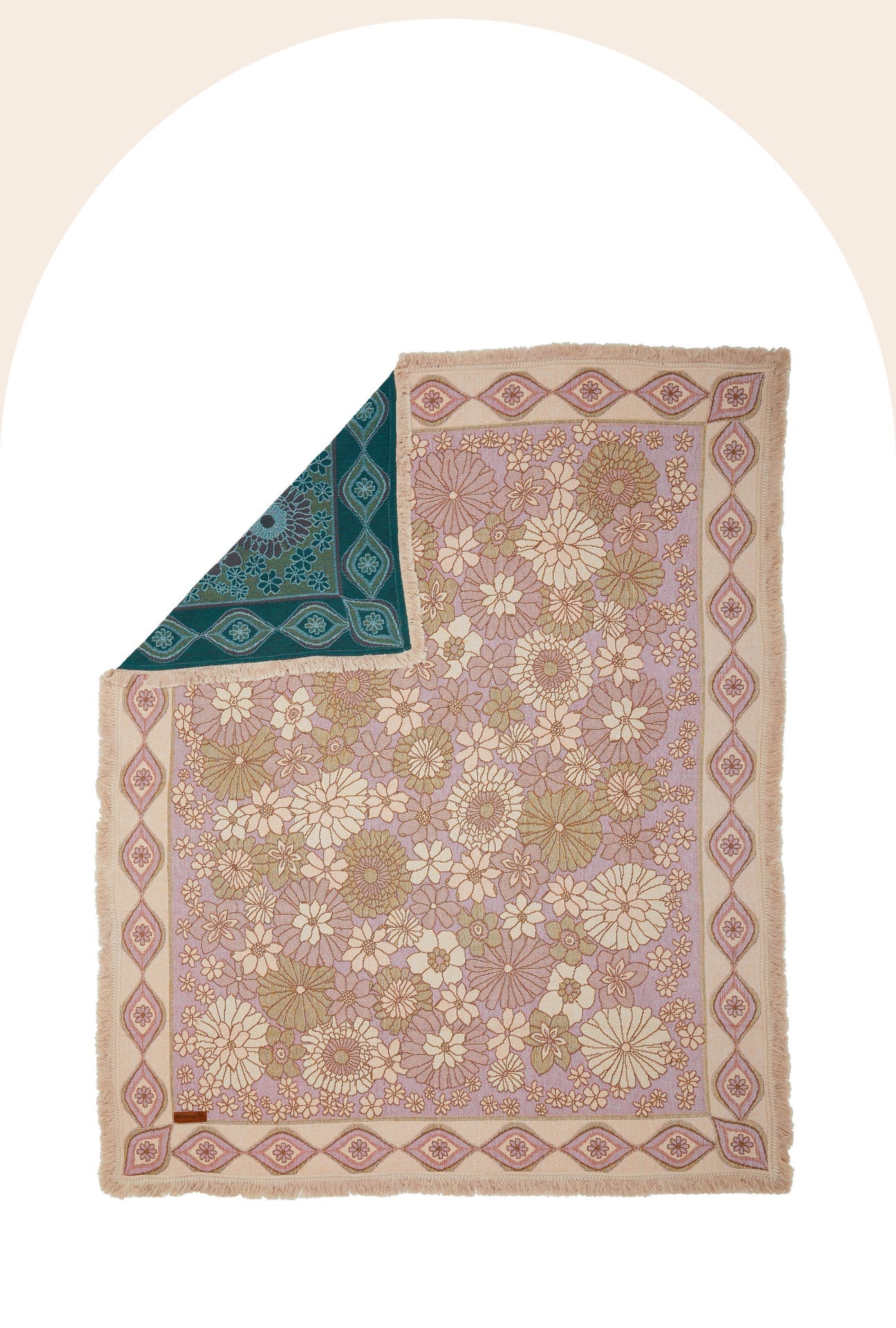 Wandering Folk Throw Rug - Lola Blush