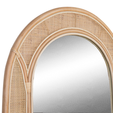 Load image into Gallery viewer, Arched Rattan Floor Mirror
