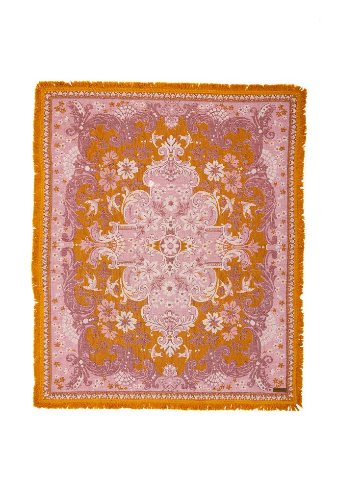 Wandering Folk Throw Rug - Rose